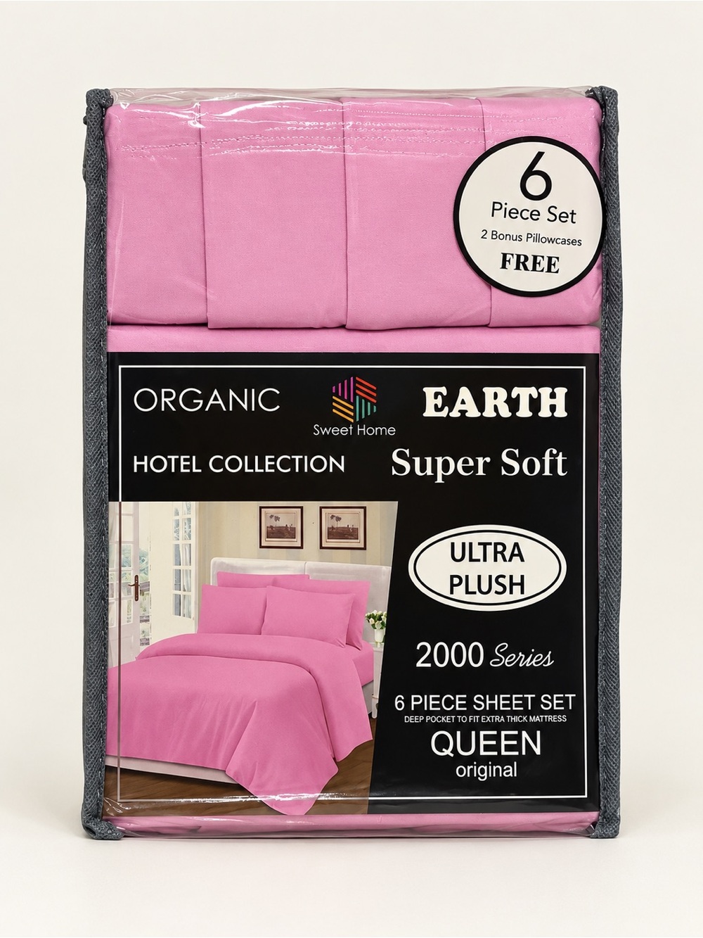 Earth Super Soft 6-Piece Queen Sheet Set - Pink
